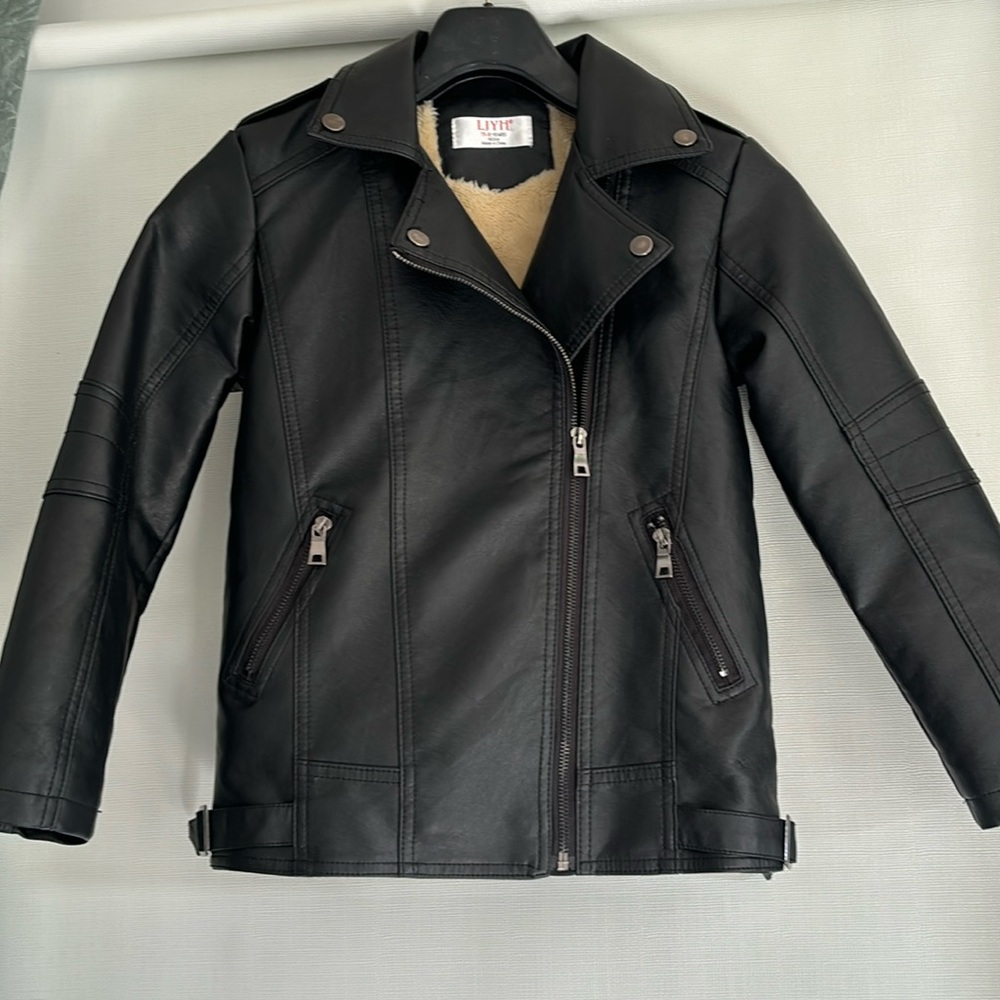 Unisex faux leather kids jacket (9-10)